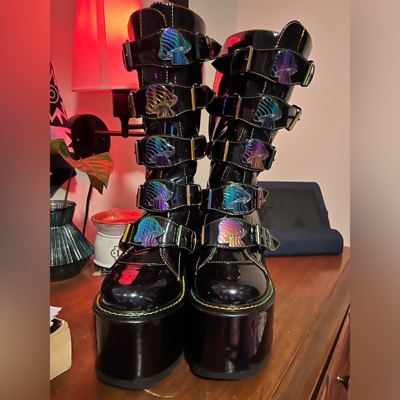 YRU rainbow mushroom Dune platform boots - 8M - Picture 2 of 4